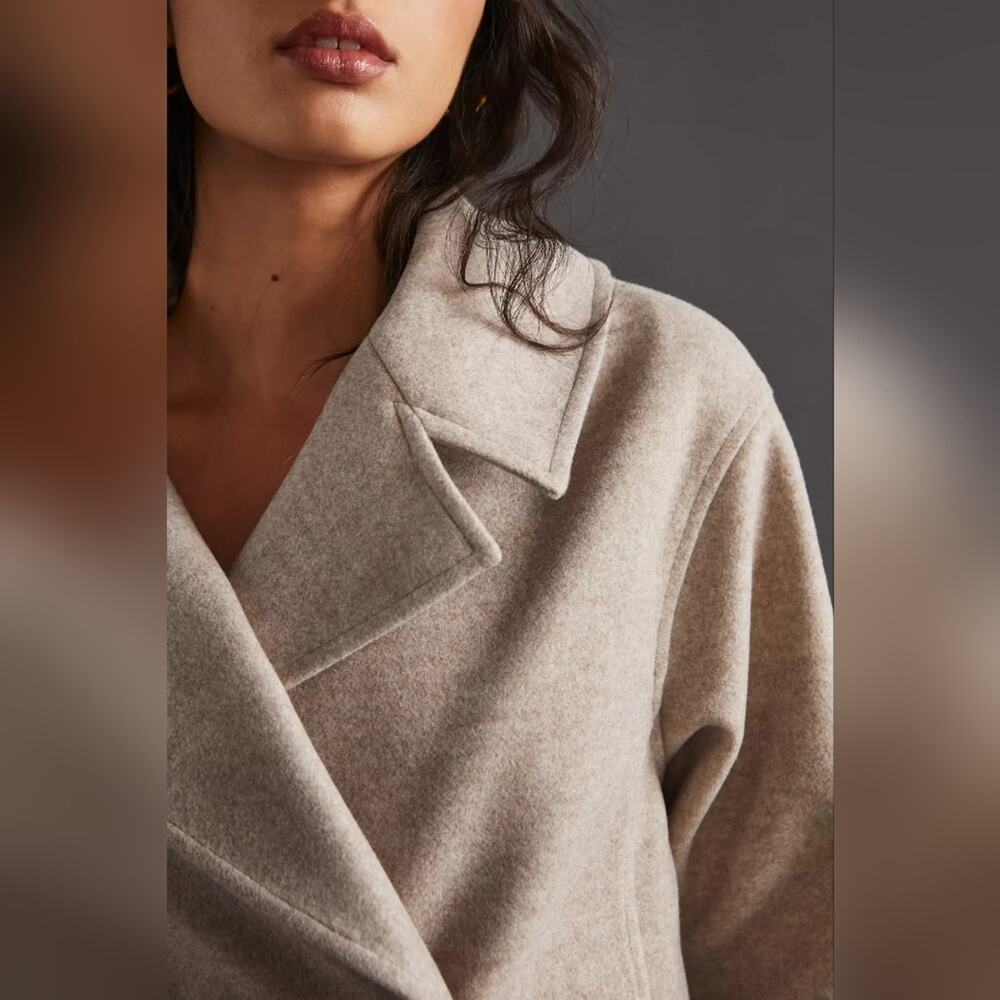 Avec Les Filles Sailor Pea Coat Oatmeal L - Picture 3 of 4